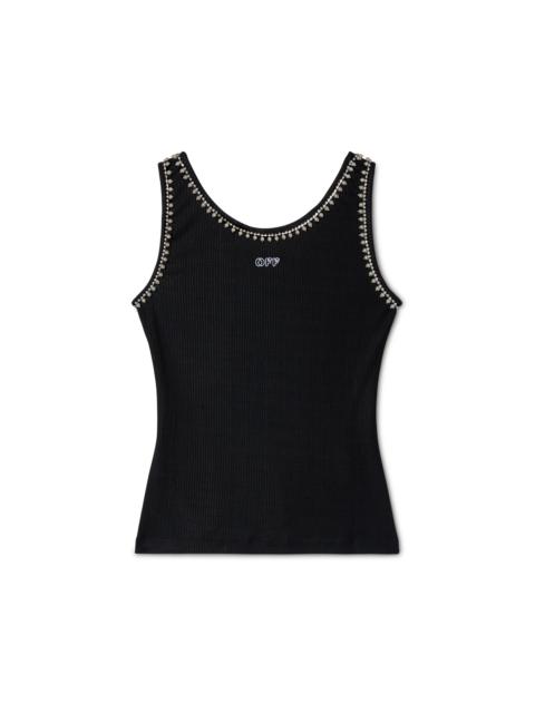 Off-White Light Rib Emb 20s Tank Top