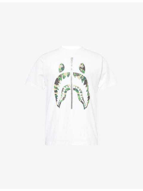 A BATHING APE® Camo-Shark Crewneck Cotton-Jersey T-Shirt