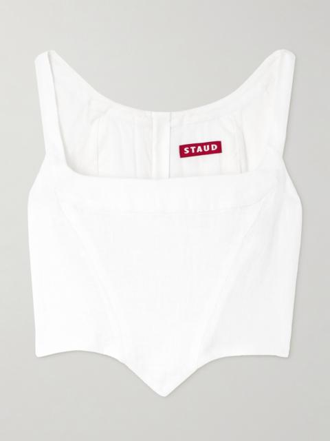 STAUD Vaga Linen Corset Top