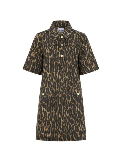 GANNI leopard button dress