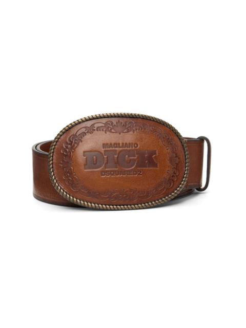 DSQUARED2 Brown Magliano Edition D2 Embossed 'Dick' Buckle Belt