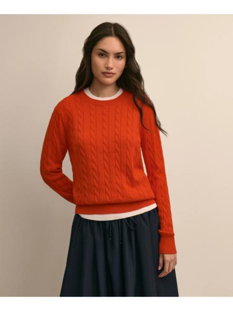 Brooks Brothers Supima® Cotton Cable Crewneck Sweater
