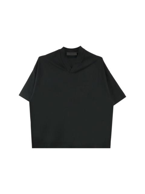 logo-print V-neck cotton T-shirt