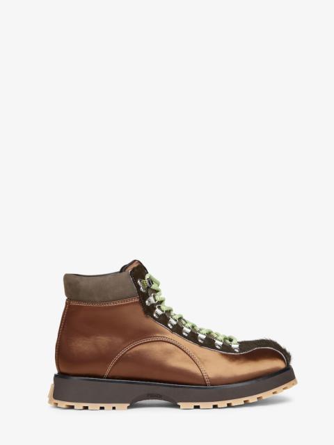 FENDI Brown nylon boots