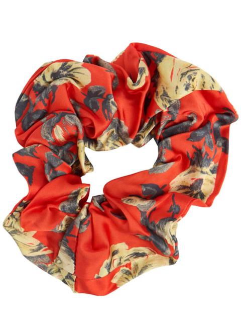 GANNI Printed satin scrunchie