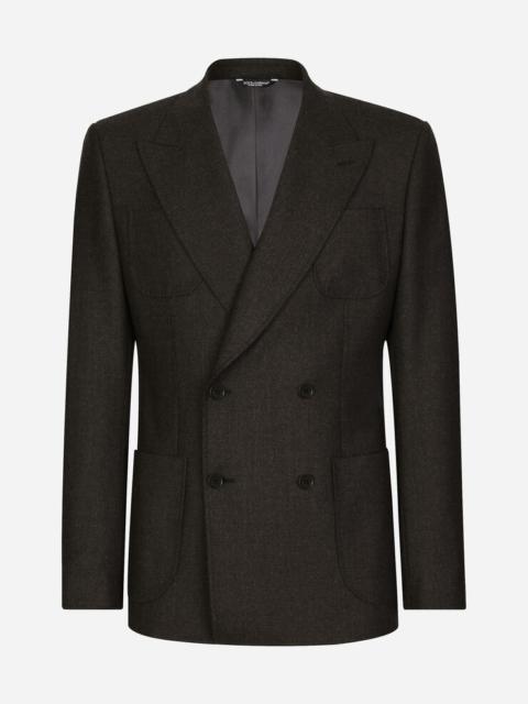 Dolce & Gabbana Double-breasted stretch wool flannel jacket