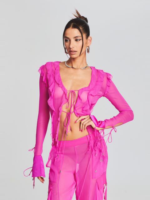 RETROFÊTE AVIVA SILK CHIFFON BLOUSE