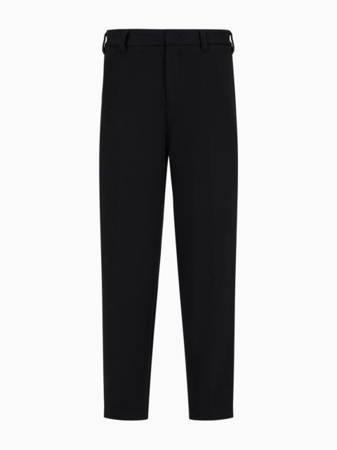 EMPORIO ARMANI Piqué jersey-fleece trousers