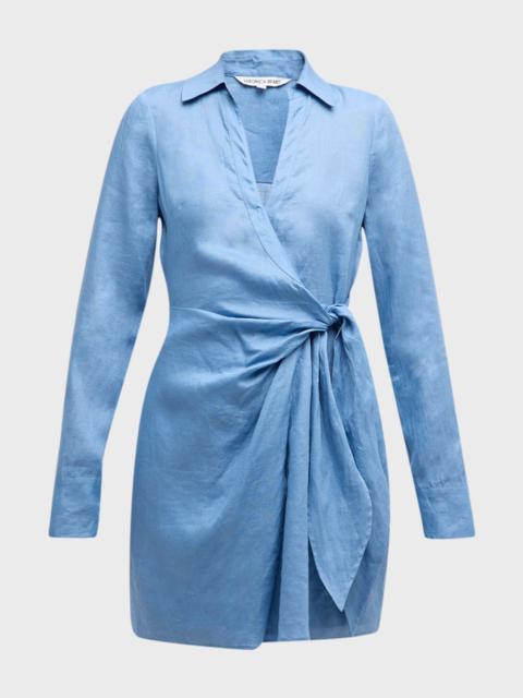 VERONICA BEARD Lavella Long-Sleeve Mini Wrap Dress