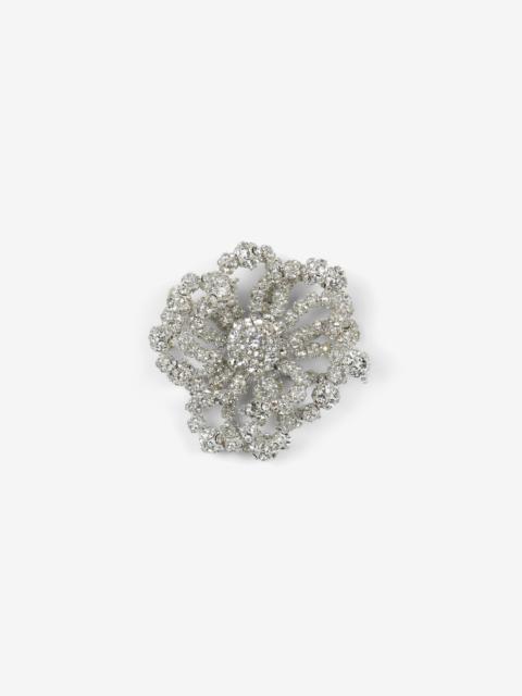 LARGE FLOWER BROOCH WITH CRYSTALS