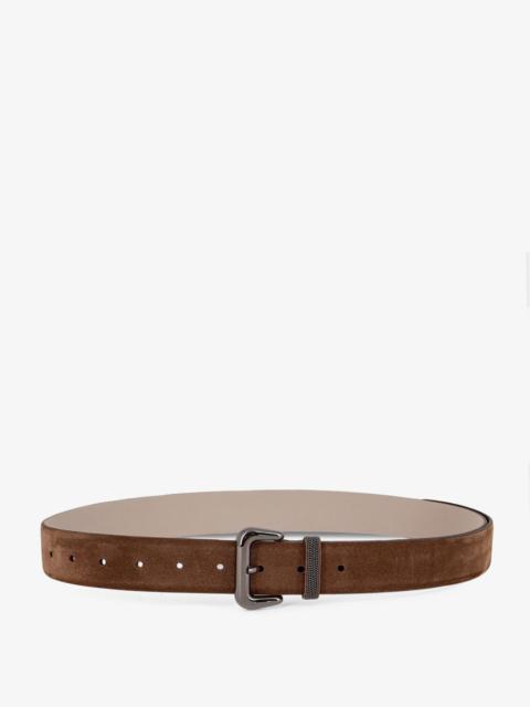 Brunello Cucinelli Suede Belt With Shiny Loop Detail