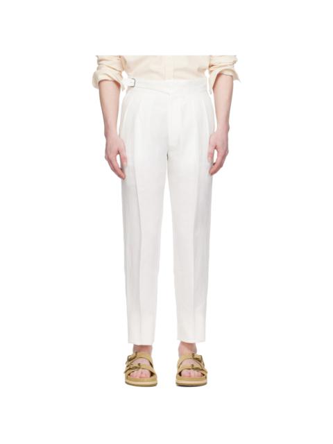 Ralph Lauren Off-White Pleated Trousers