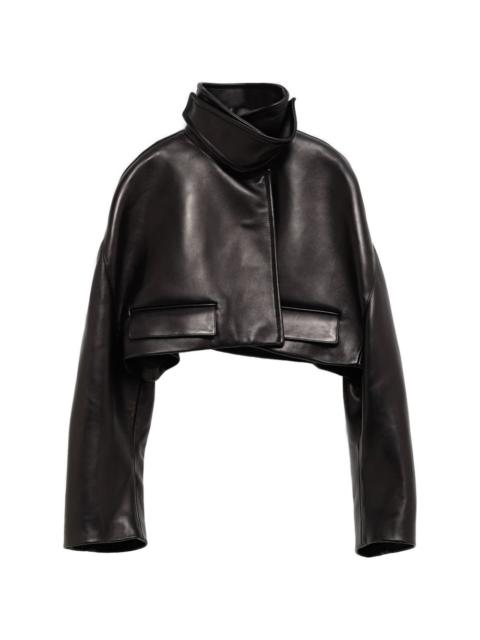 KHAITE cropped leather jacket