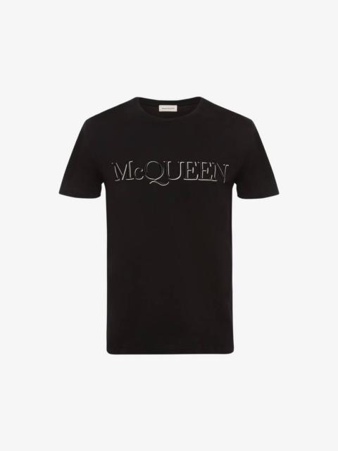 Alexander McQueen Mcqueen Embroidered T-shirt in Black Mix