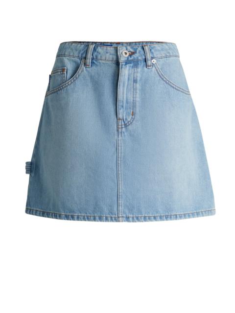 HUGO BLUE MINI SKIRT IN RIGID DENIM