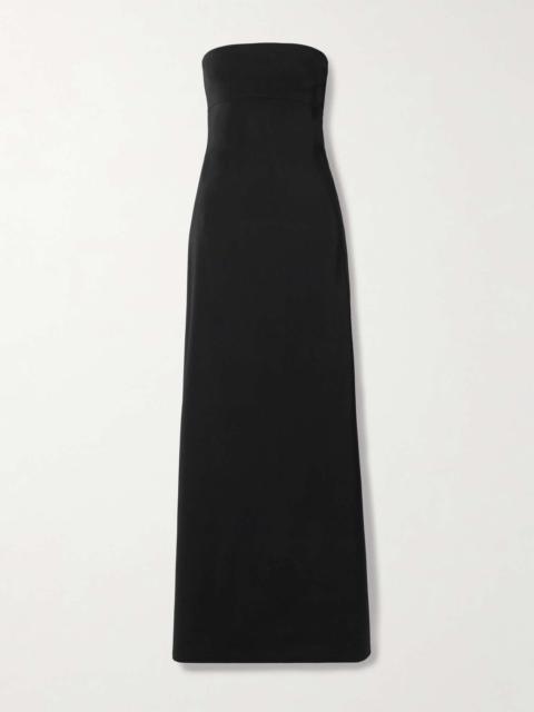 Croisière strapless crepe-jersey maxi dress Black