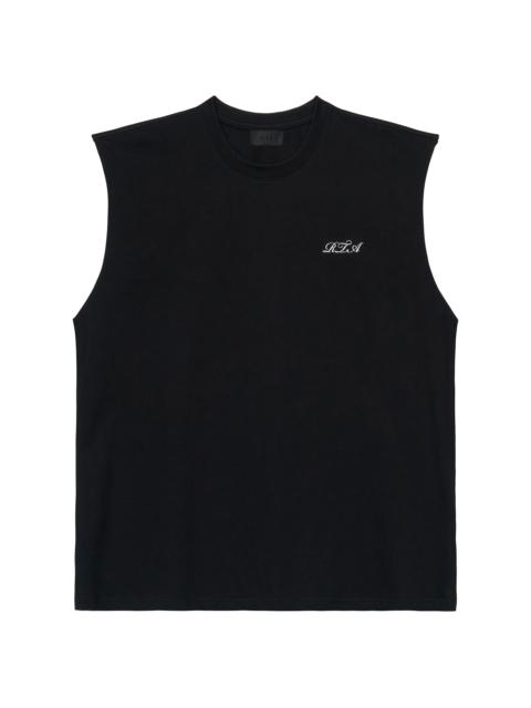 RTA Men's Chaparral Terry Cursive Logo Muscle Tank - Black Cursive