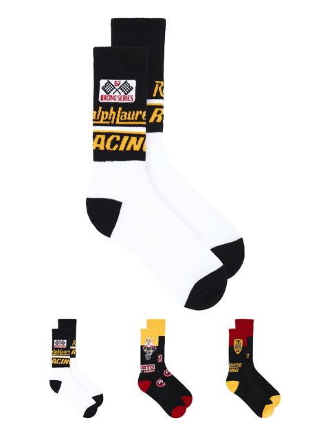 Polo Ralph Lauren RL Moto Bear Crew Socks 3-Pack Giftbox