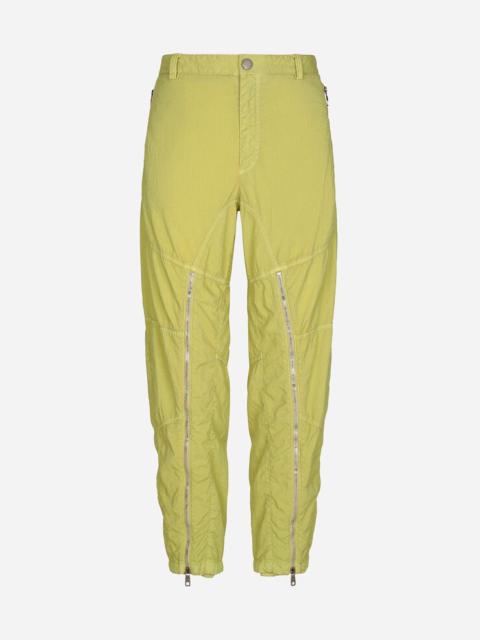Dolce & Gabbana Garment-dyed nylon pants with zip
