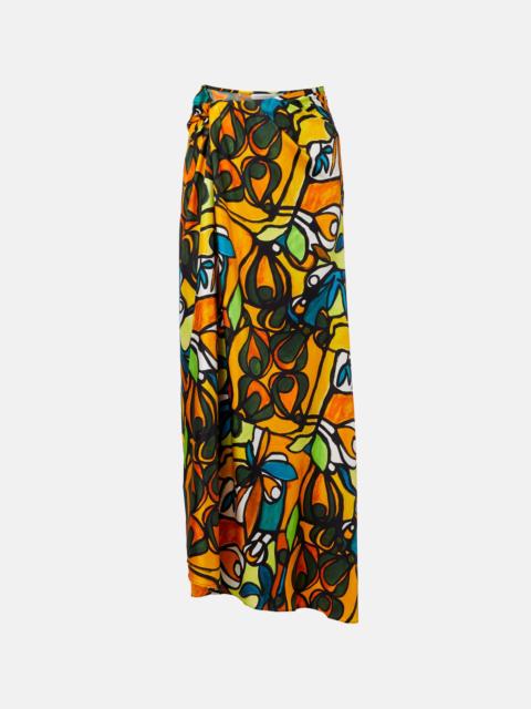 CHRISTOPHER ESBER Printed draped silk maxi skirt