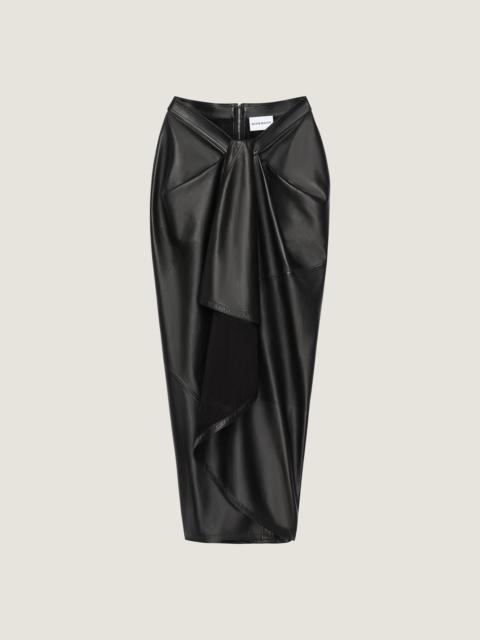 Givenchy LONG WRAPPED SKIRT IN LEATHER