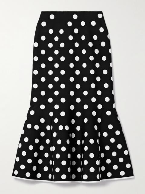 CAROLINA HERRERA Polka-dot Jacquard-knit Skirt