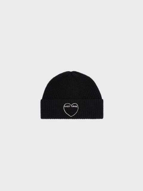 CELINE ARTIST EMBROIDERED BEANIE IN RIBBED WOOL