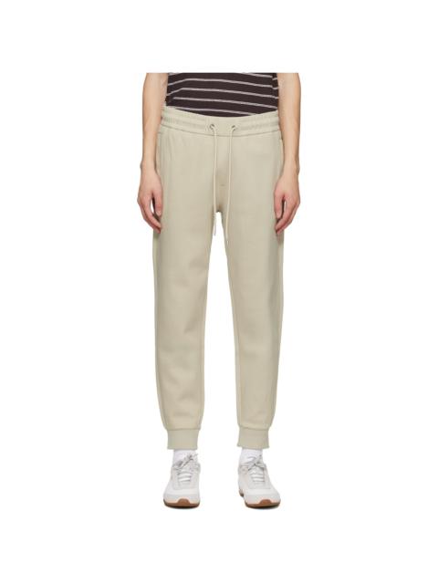 BOSS Beige Stretch-Cotton Cuffed Hems Track Pants