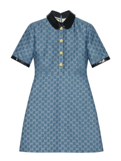 GG lamé dress with detachable collar