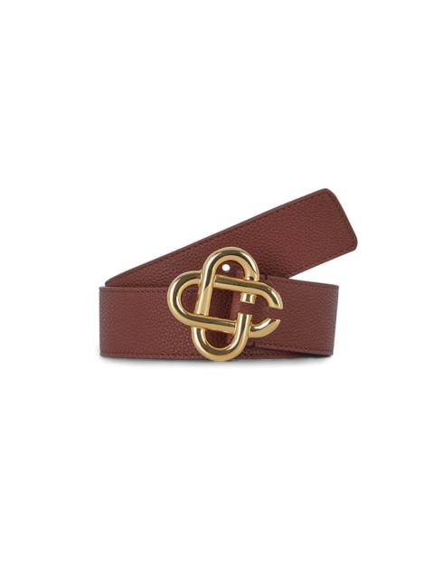 Brown Leather CC Logo Belt