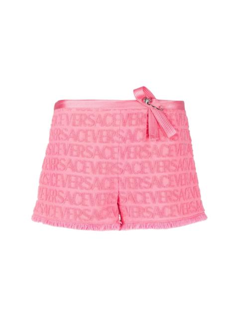 VERSACE x Dua Lipa Versace Allover devoré-cotton shorts