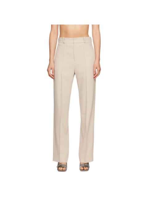 Yuzefi Beige Classic Wide Leg Trousers