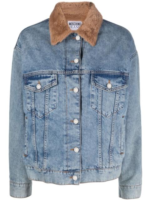 Moschino shearling-collar denim jacket