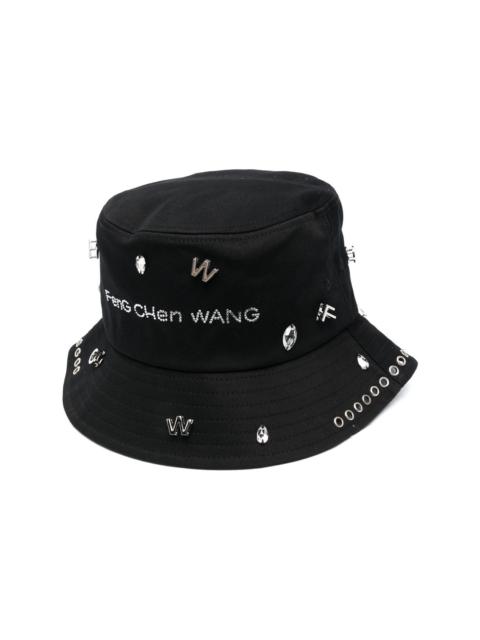 FENG CHEN WANG gem-logo bucket hat