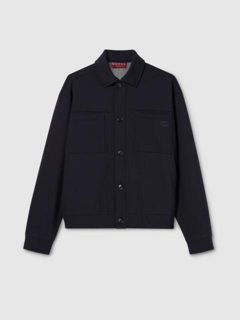 GUCCI Cotton jersey jacket with embroidery
