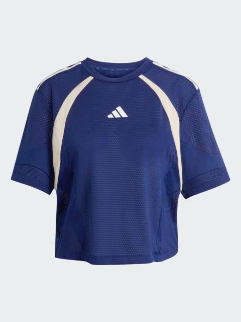 adidas Originals Hyperglam 3-Stripes Color Block Mesh T-Shirt