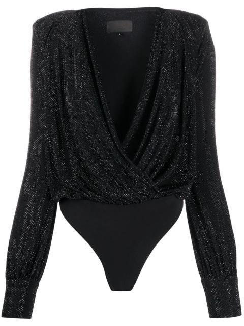 PHILIPP PLEIN crystal-embellished wrap bodysuit