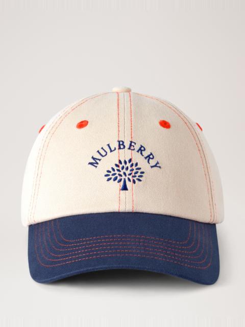 Mulberry Mulberry Tree Baseball Cap - Colour Block Ecru & Night Sky Cotton