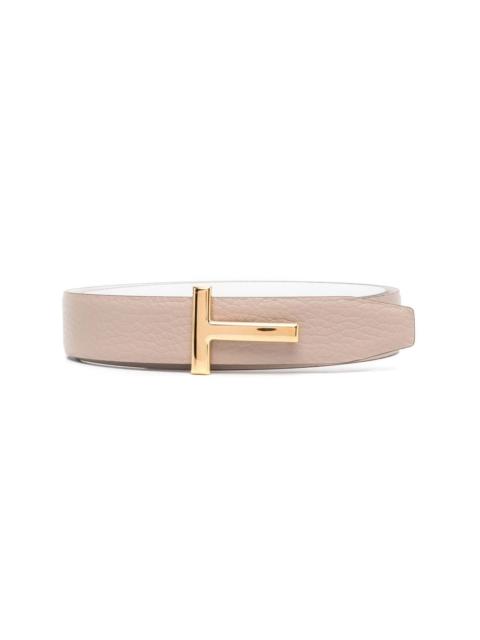 TOM FORD leather logo plaque belt