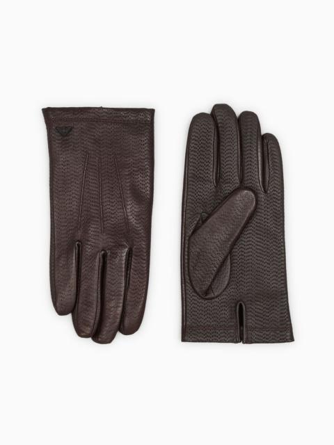 EMPORIO ARMANI Nappa lambskin touchscreen gloves