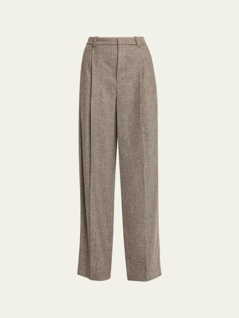 Vince Houndstooth Wool-Blend Trousers