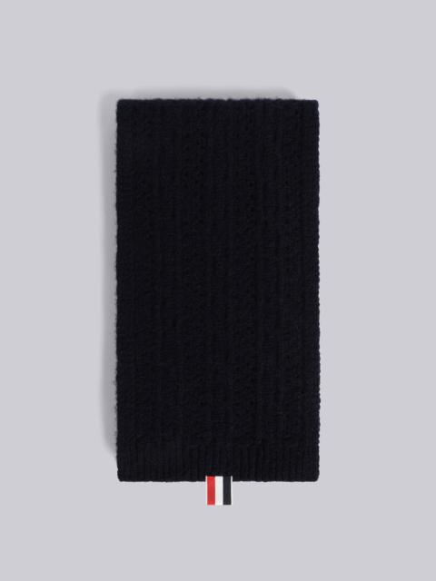 Thom Browne Hairy Silk Cashmere Cable Pointelle 4-Bar Scarf