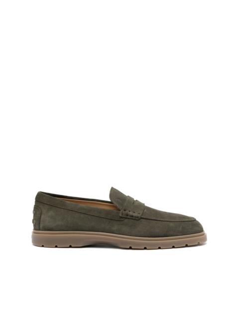 ridged suede loafers