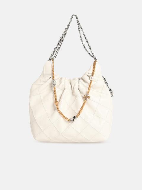 TORY BURCH FLEMING' MINI BAG IN WHITE LEATHER