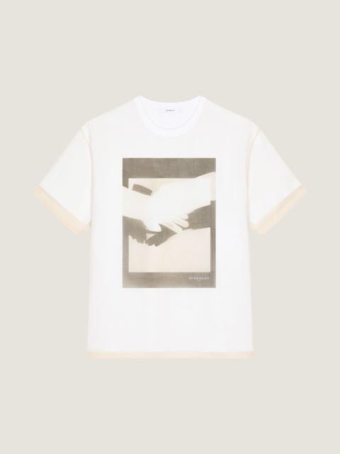 Givenchy T-SHIRT IN COTTON AND ORGANZA WITH SURREALISM PRINT