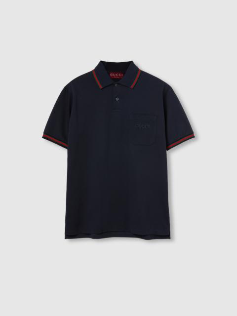 GUCCI Cotton polo shirt with embroidery