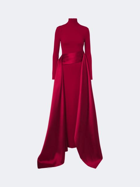 SOLACE LONDON Olivia satin-trimmed crêpe gown