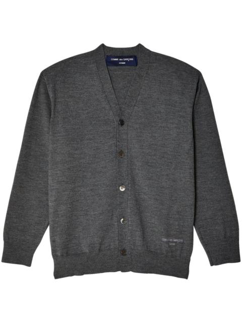 Comme des Garçons Homme Worsted Wool Jersey Logo Embroidery Cardigan