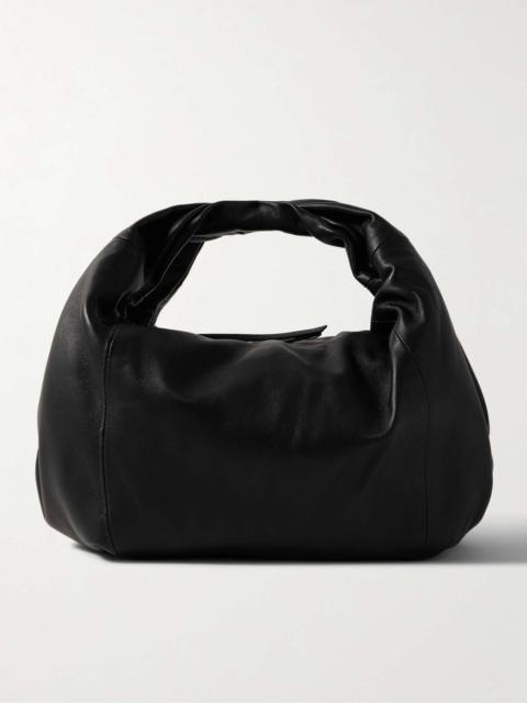 Gathered leather tote