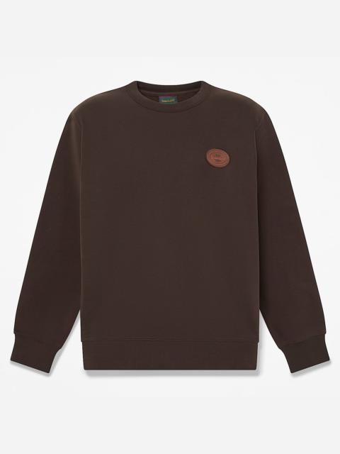 Timberland Men's Leather Patch Crew Sweatshirt